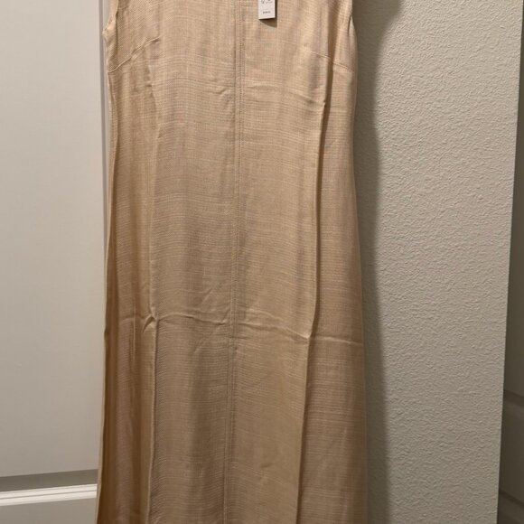 Fringe-trim dress in glossy twill - Picture 3 of 6